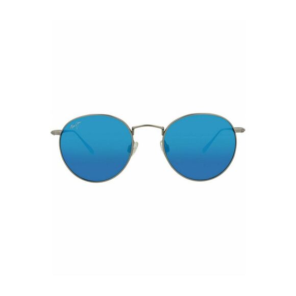 Maui Jim Round-Frame Titanium Sunglasses Silver Unisex-Adult - Picture 1 of 6